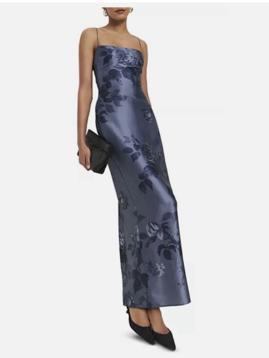 Reformation Dresses & Skirts - Reformation Frankie Silk Maxi Dress in Trieste Blue Floral